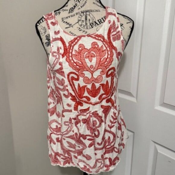 USED Woman's Lucky Brand No Sleeve Mini Dress Color Red/White Size Small - Picture 1 of 3